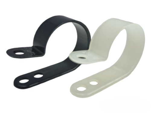 Black and white cable straps on a white background