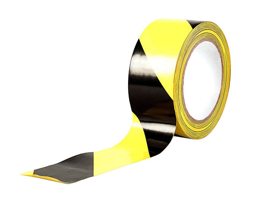 50mm x 33m Adhesive Hazard Warning Tape - Yellow/Black