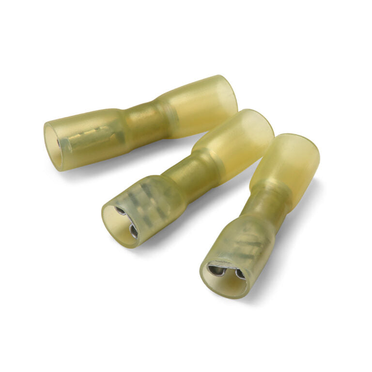 Yellow Heat Shrink Female Spade Terminals - Fully Insulated