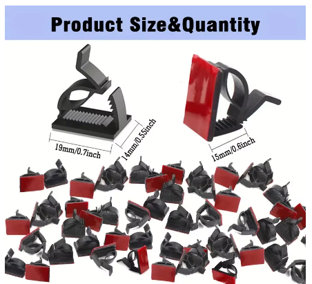 50 Adjustable adhesive cable clips