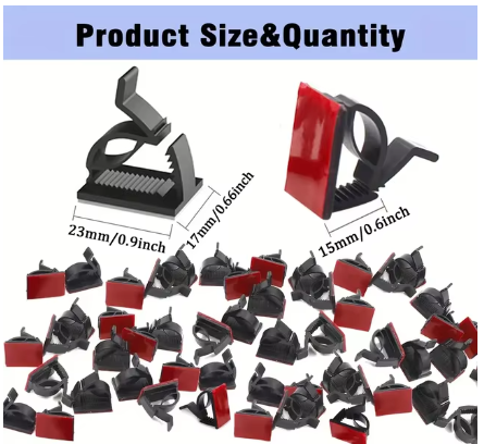 50 Adjustable adhesive cable clips