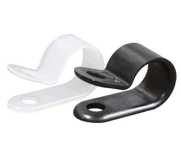 Black white cable clips