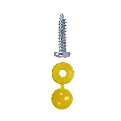 Yellow number plate screws