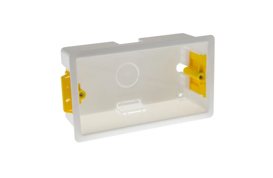 Appleby dry lining box 2 gang 47mm deep double plate white