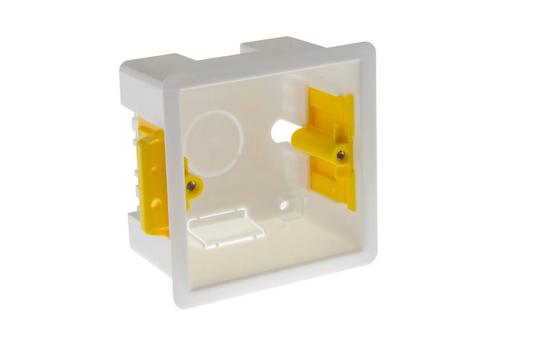 Appleby dry lining box 1 gang 47mm deep single plate white